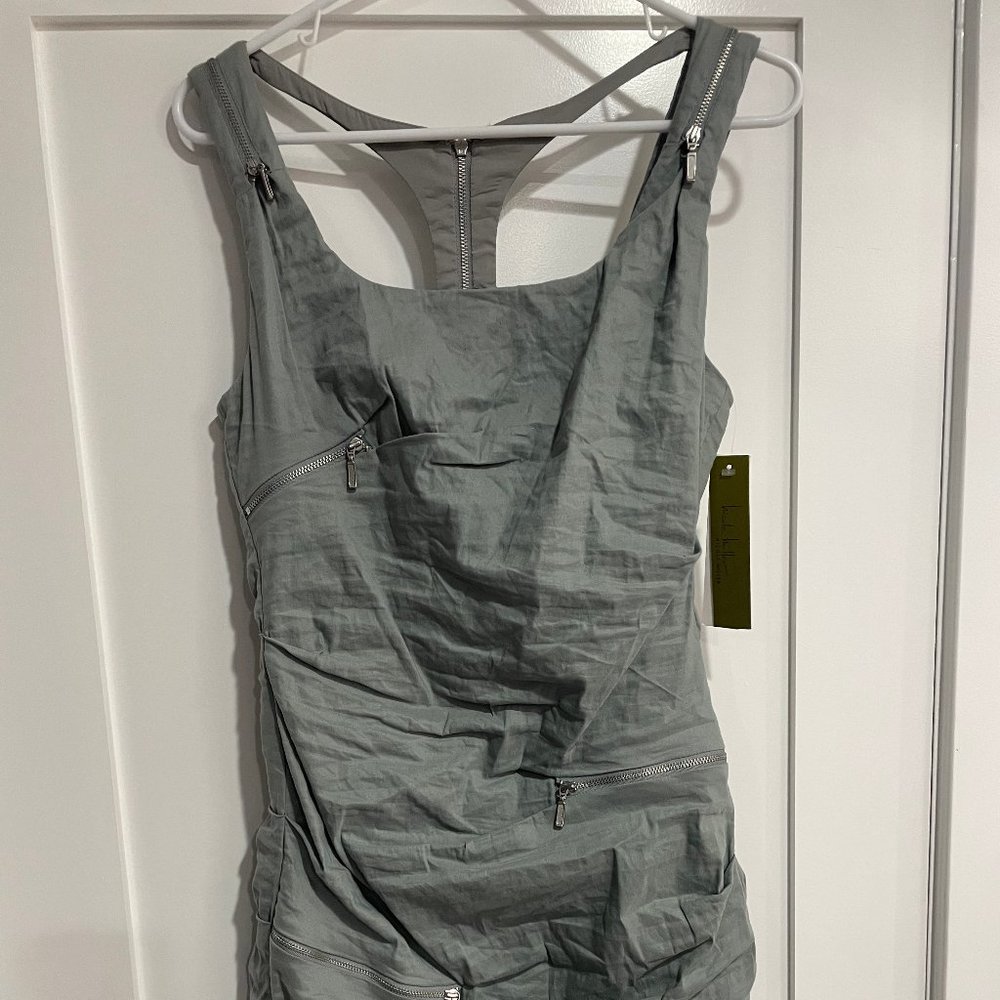 Nicole Miller Moss Grey Tank Dress with Zippers